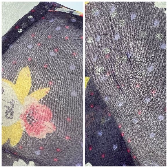 Floral Silk Sheer Blouse Ella Moss Anthropologie Small - Picture 10 of 10